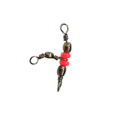 

10Pcs/lot Fishing Accessory Fishing Snap Swivel 3 Way Barrel Swivel Ring Fishhook Lure Line Connector With Beads Hot sale