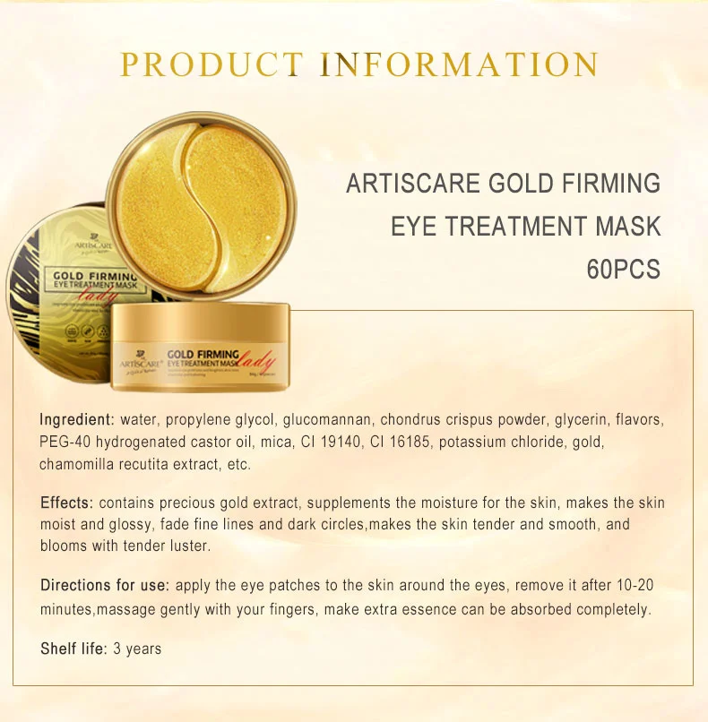 ARTISCARE Eye patches Hyaluron Acid & Gold & Seaweed & Black Pearl Anti Wrinkle Dark Circles Crystal Collagen Gel Eye Masks