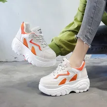 Женская обувь на платформе; спортивная обувь с высоким Скрытая каблуки; обувь, увеличивающая рост; ботинки на танкетке; обувь; женские кроссовки; женская прогулочная обувь E15-20