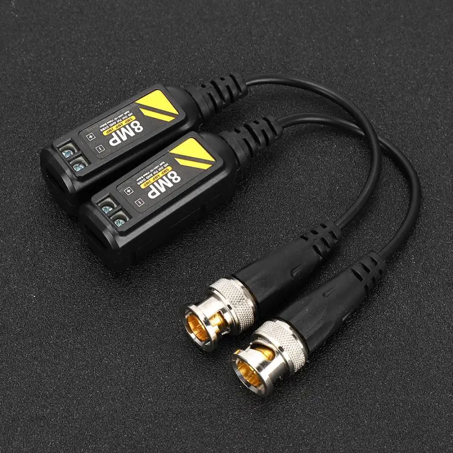 2 пары аналоговый 8MP HD BNC Мужской витая пара кабель передатчика CVI/AHD/TVI/CVBS