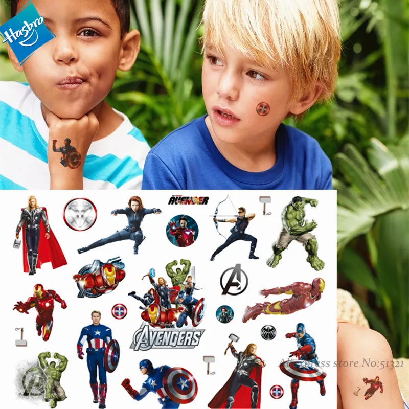 Hasbro Человек паук Marvel Железный человек Мститель детский мультяшный временный