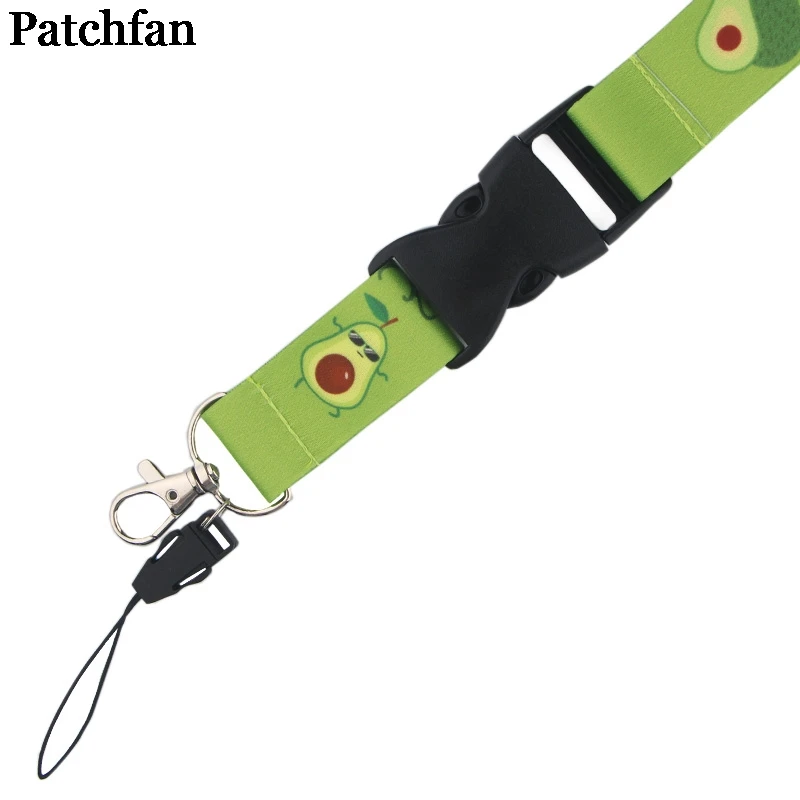 Patchfan авокадо зеленый шнур Пара ID пропуск карты значок мультфильм шеи ремни гимнастические ключ мобильный телефон USB держатель веб-сайт A2331