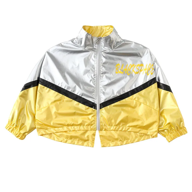 Hip Hop Costume Hiphop Kids Street Dance Clothes Long Sleev Bright Jacket Pants Stage Outfits Jazz Wear Girl Set Boy Clothes (5)