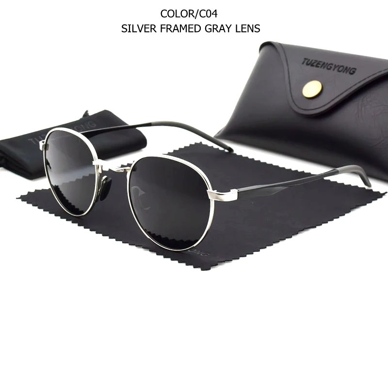 Polarisierte Sonnenbrille Gothic Steampunk Vintage Rund Uv400_voghion.com