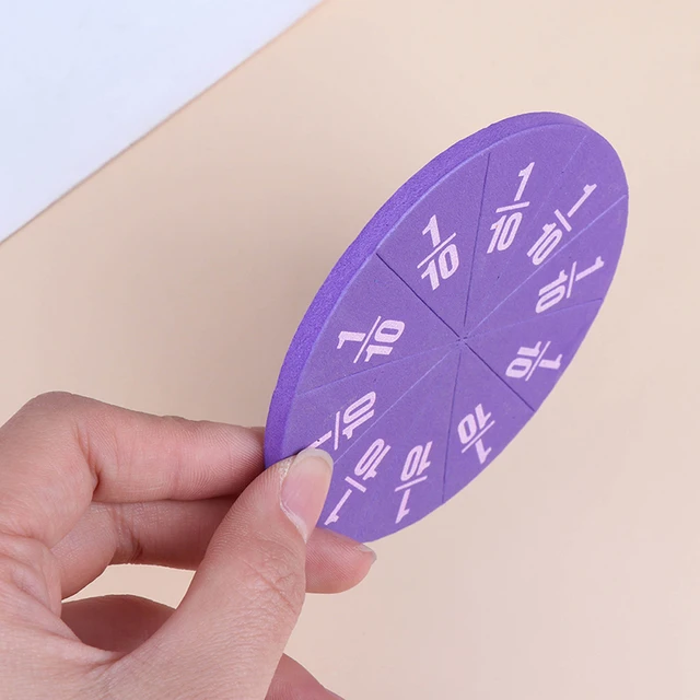 9pcs/12Pcs Early Education Learning Counting Math Toy Round Rainbow Magnetic Fraction Tiles 6