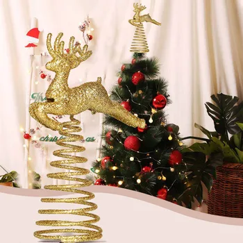 

Spring Running Deer Christmas Tree Top Ornament Topper Xmas Party Decoration Christmas Tree home decor рождество navidad
