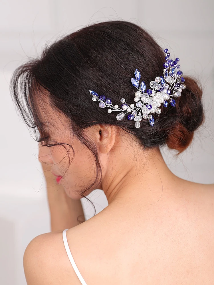 Wedding Headdress Rhinestones Hair comb Crystal Headwear Banquet party Prom Fascinators Bridal Hairpiece for women