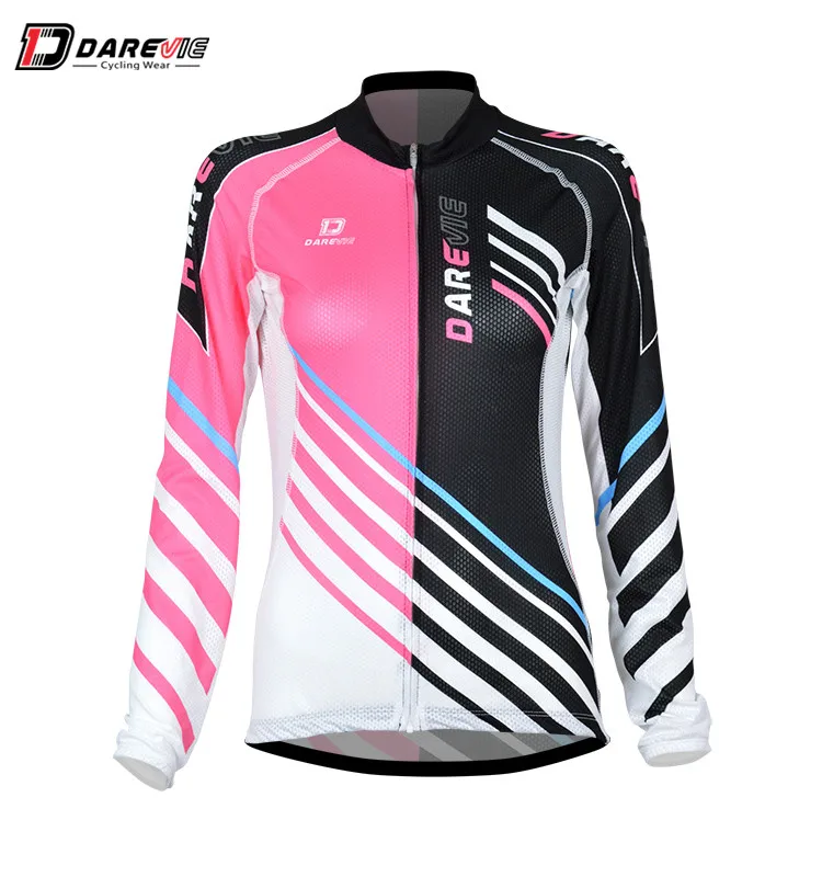 DAREVIE Cycling Jersey Summer New Women Cycling Long Sleeve Jersey Pro Team Breathable Soft Non-Slip Quick-Dry Sets