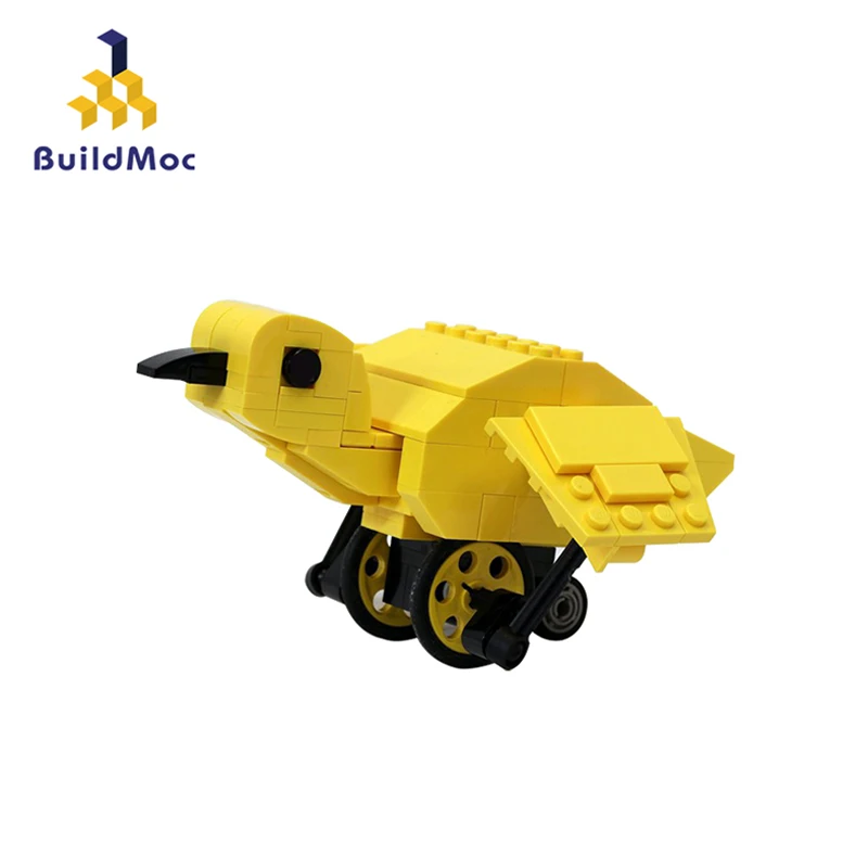 BuildMOC тянущий трос желтая утка ручная встряхивающая колокольчик Колокольчик для
