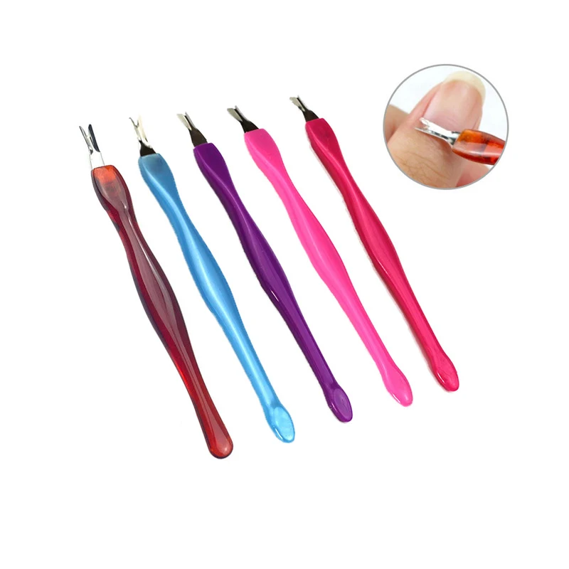 5pc Stainless Steel Cuticle Pusher Nail Art Fork Manicure Tool For Trim