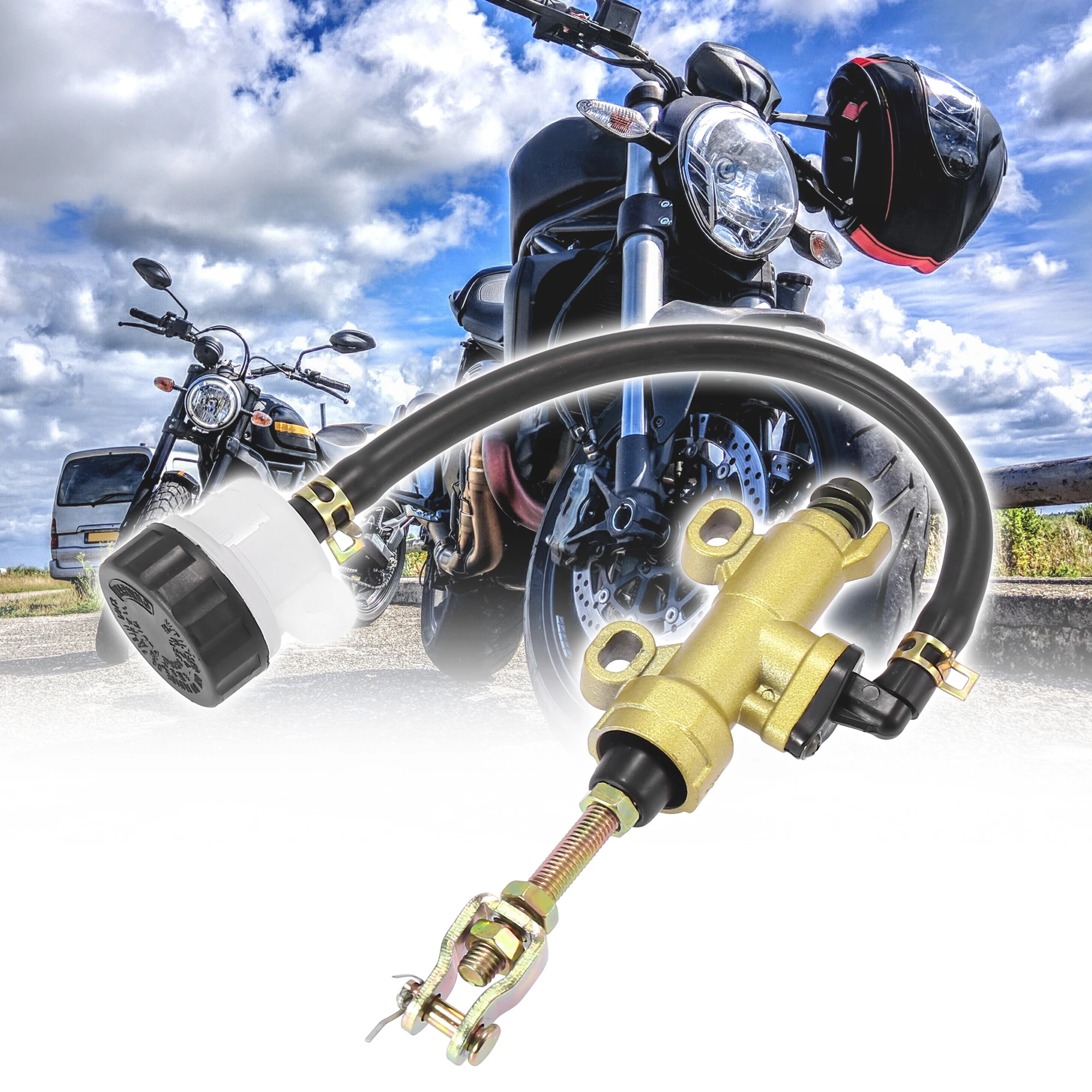 Motoforti Pompa Freno Posteriore Moto Pompa Pompa Pompa Freno A Pedale Con Serbatoio Per Moto Dirt Bike Pit Bike Atv