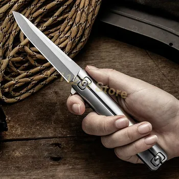 

Best pocket Folding Knife D2 Blade Stainless steel handle Ball Bearing Fast Opening Knives EDC Gear Outdoor Camping Survival