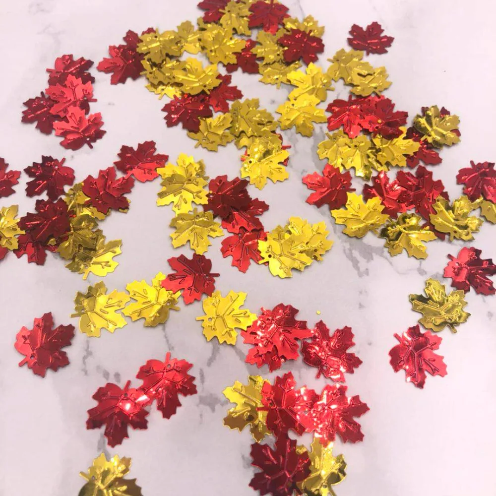 

Maple leaves/15 grams Sequins PVC Flat for DIY Card Making Craft Color Collection