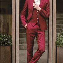 Популярный костюм жениха на одной пуговице, смокинги для жениха, мужские костюмы на свадьбу/выпускной, лучший мужской блейзер(пиджак+ брюки+ жилет+ галстук