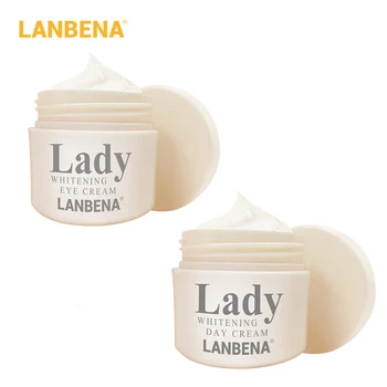 

LANBENA 2PCS Face Cream Lady Whitening Day + Whitening Eye Cream Anti Wrinkle Anti Aging Moisturizing Acne Treatment Nourishing