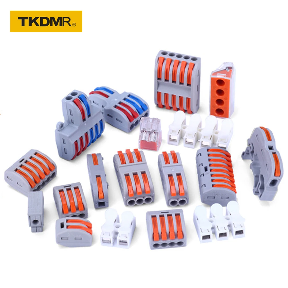 

5/10/15/20/25pcs Mini Fast Wire and cable Connectors General purpose Compact conductor spring-jointed plug push-in terminal