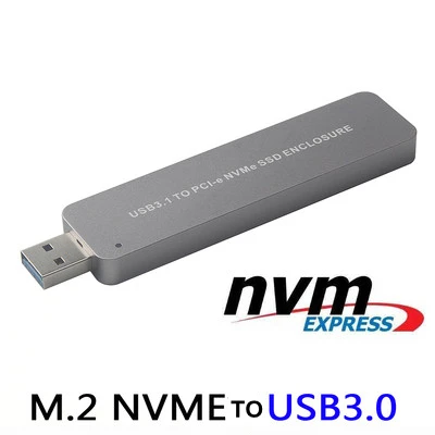 Переходник Nvme на Usb 3 1 Gen 10 Гбит/с 2 м Pcie Ssd карту типа A (без кабеля) Твердотельный