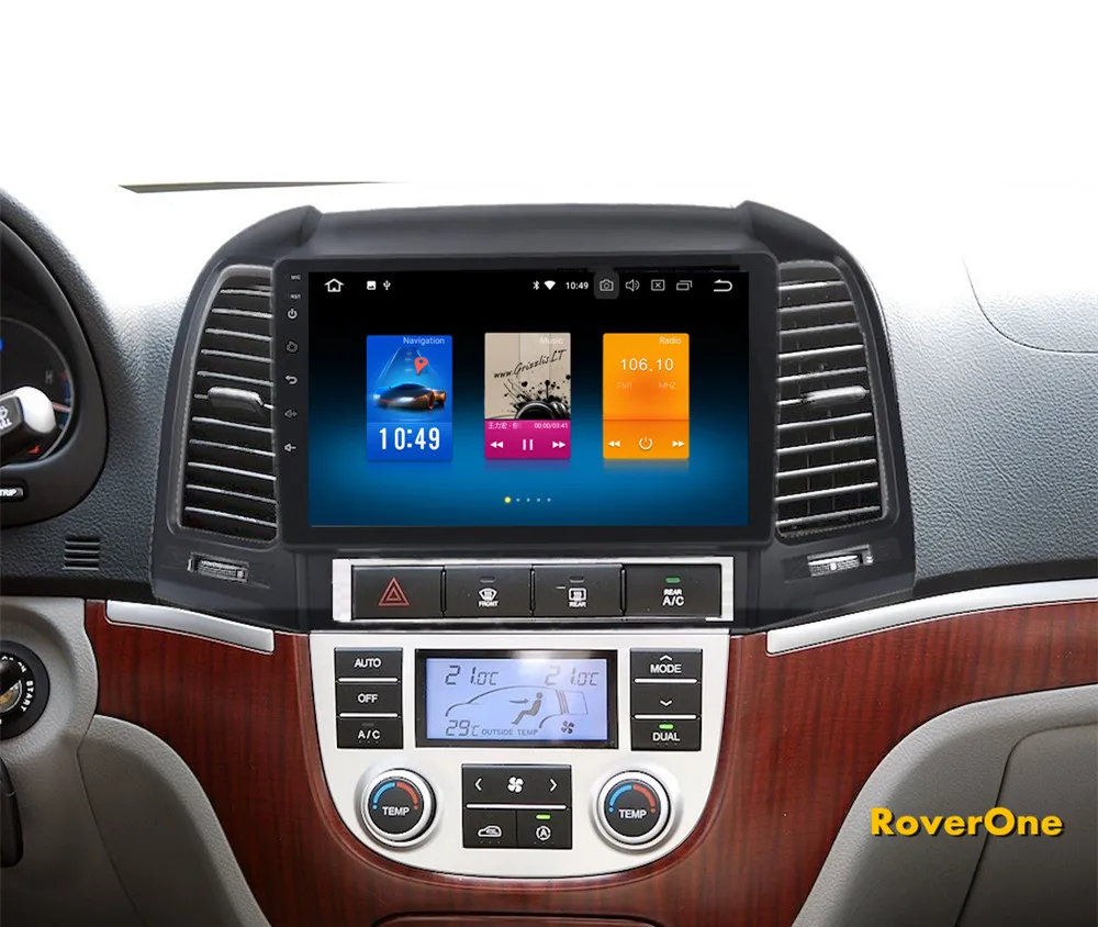 Автомагнитола RoverOne с GPS навигацией для Hyundai Santa Fe SantaFe 2006 2011 Android 9 0 Восьмиядерный