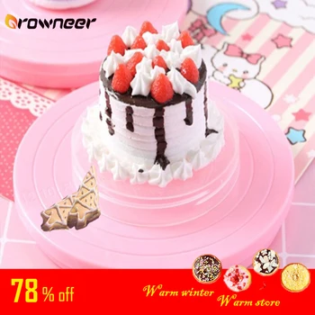 

Plastic Bakeware Turntables DIY Pink Anti-skid Baking Tools 360 Degree Rotating Cake Stand Cream Crepe Consoles 5.5 Inch
