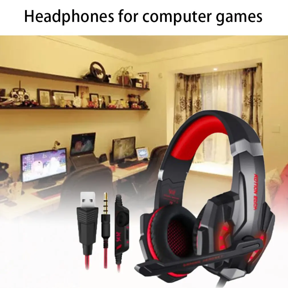 G9000 игровая гарнитура 3 5 мм Игровые наушники с микрофоном светодиодная подсветка