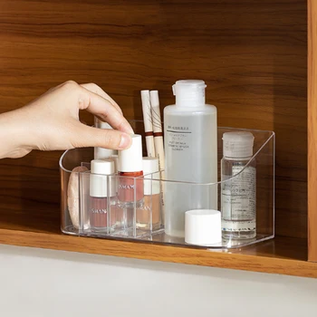 

Transparent Makeup Storage Box Lipstick Storage Box With Mobile Compartment Box Lipstick Makeup Brush Cosmetic Storage Box