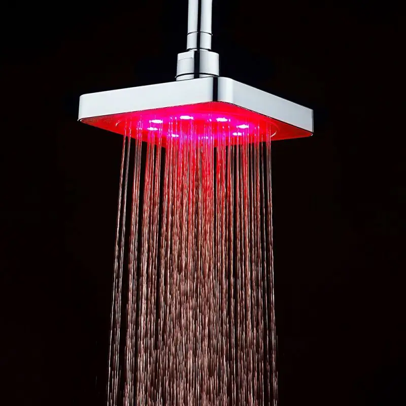 Günstige Romantische Automatische Magie 7 Farbe 5 Led leuchten Gabe Regen Dusche Kopf Einzigen Runden Kopf RC 9816 für Wasser Bad Bad neue