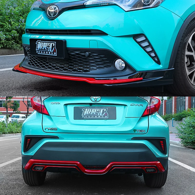 Car Stling ABS Paint Front Rear Bumper Diffuser Skid Protector Guard Plate Cover Trims For Toyota CHR C-HR 2018 2019 | Автомобили и