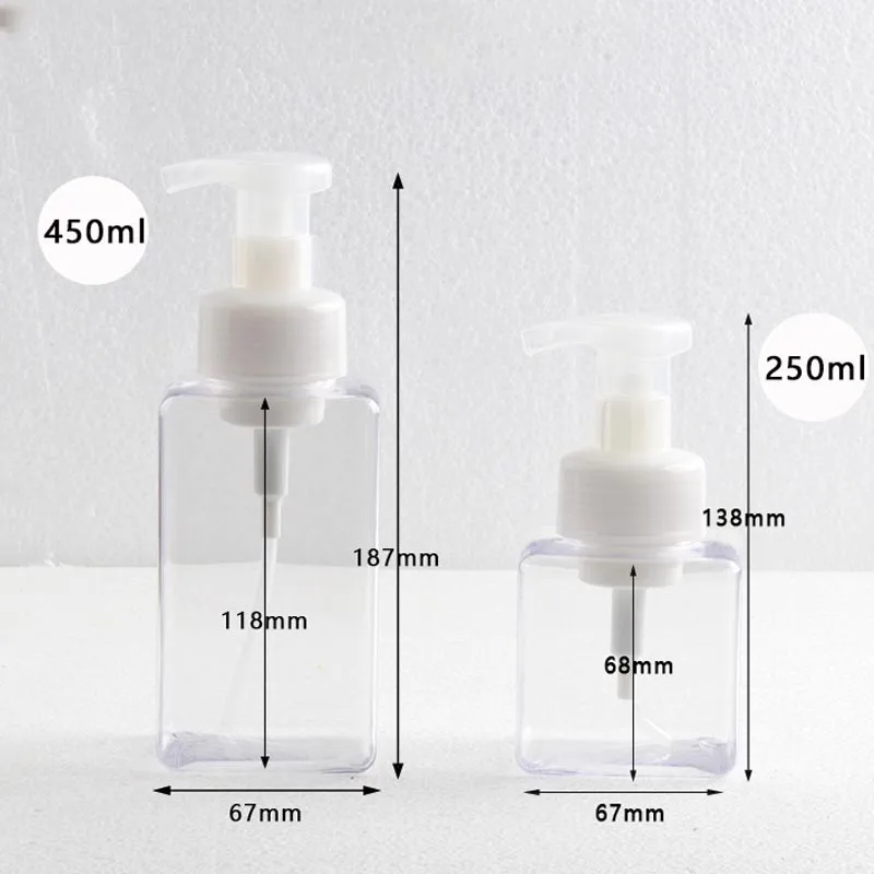 250/450 мл пластиковая пустая бутылка дозатора насоса для рук ванная комната Шампунь Лосьон бутылка геля для душа путешествия портативные бутылки для многоразового использования