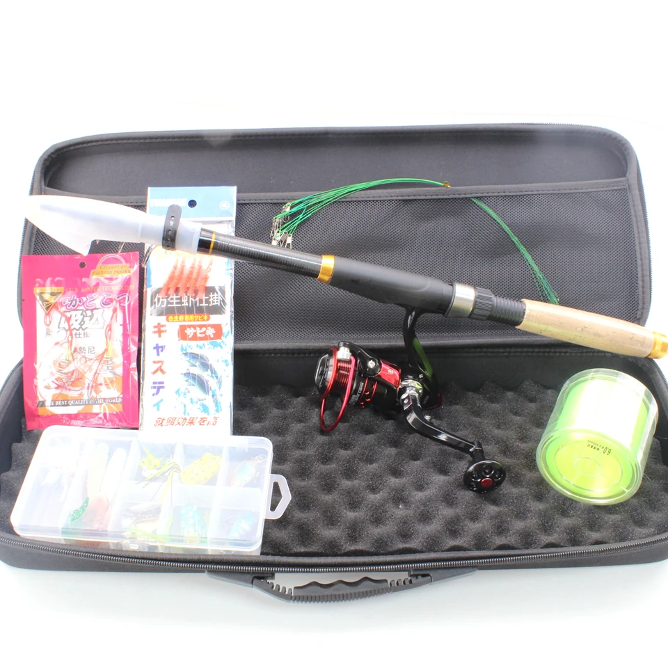Vara de Pesca Conjunto com Carpa Iscas de Pesca Carretel Linha Combo Kits Completos Molinete Pesca Flutuador Ganchos Enfrentar 1.8m-3.0m 17 kits completos molinete conjunto com carpa iscas