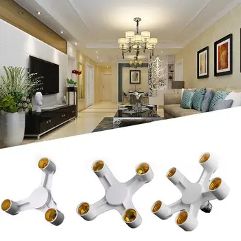 

E27 3 in 1 360° LED Base Holder Socket Light Bulb Converter Screw Flexible