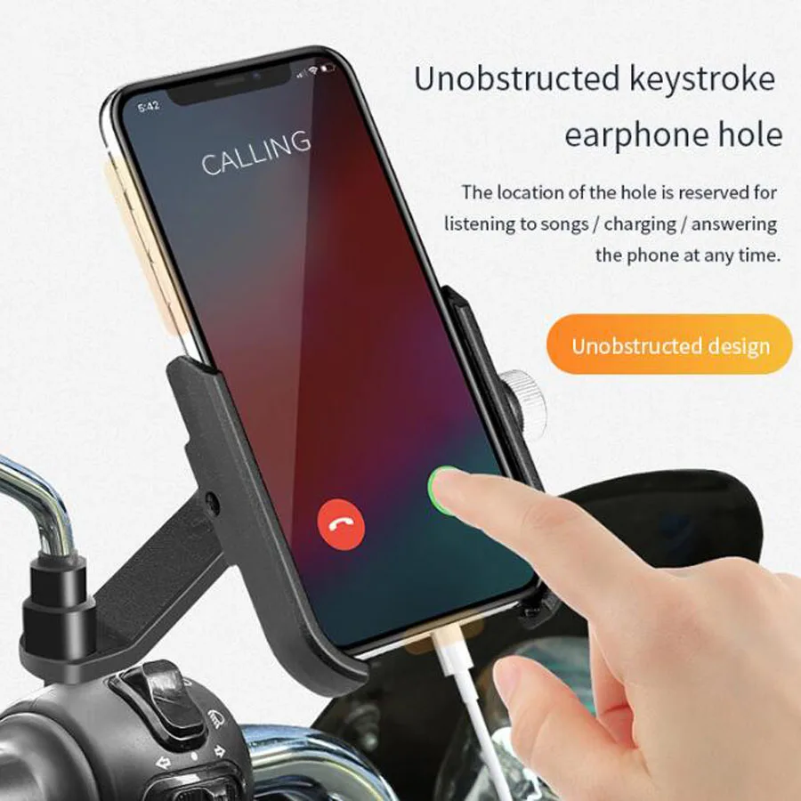 

Bike Accessories Aluminum Bicycle Phone Mount Bracket Adjustable Bike Phone Stand holder for 3.5-6.2 inch Smartphone