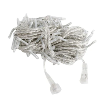 

New 10M 100LED Warm White LED Window Curtain String Fairy Lights Xmas Wedding Decor, White EU Plug