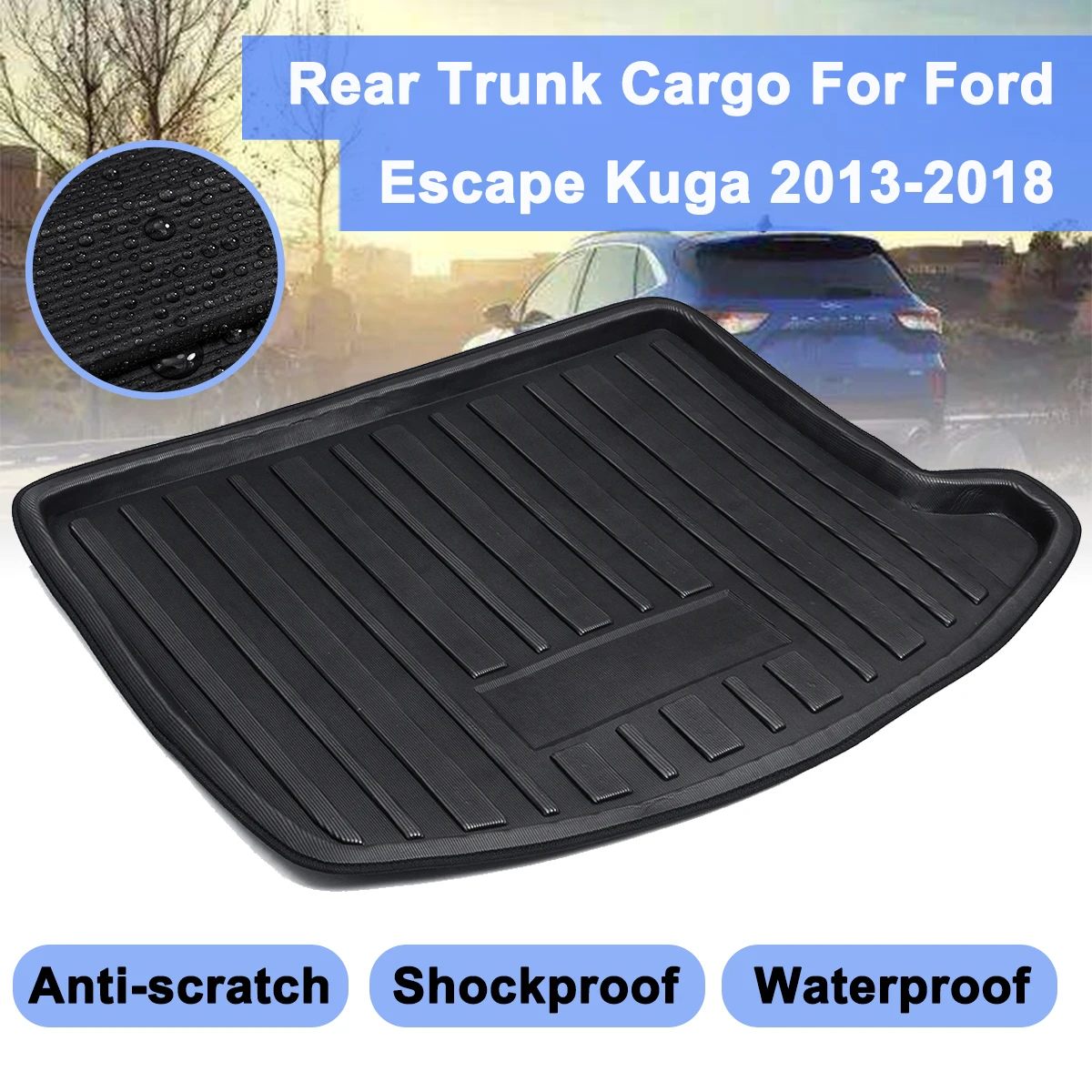 Для Ford Escape Kuga Kick защитная накладка 2013 2018Cargo напольный поднос ковер грязевой