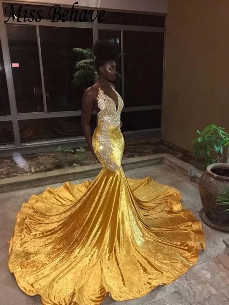 

DD JYOY Sequined Gold Evening Dress with Long Train Lace Decoration Long Elegant Evening Dress Party Gown robe soiree