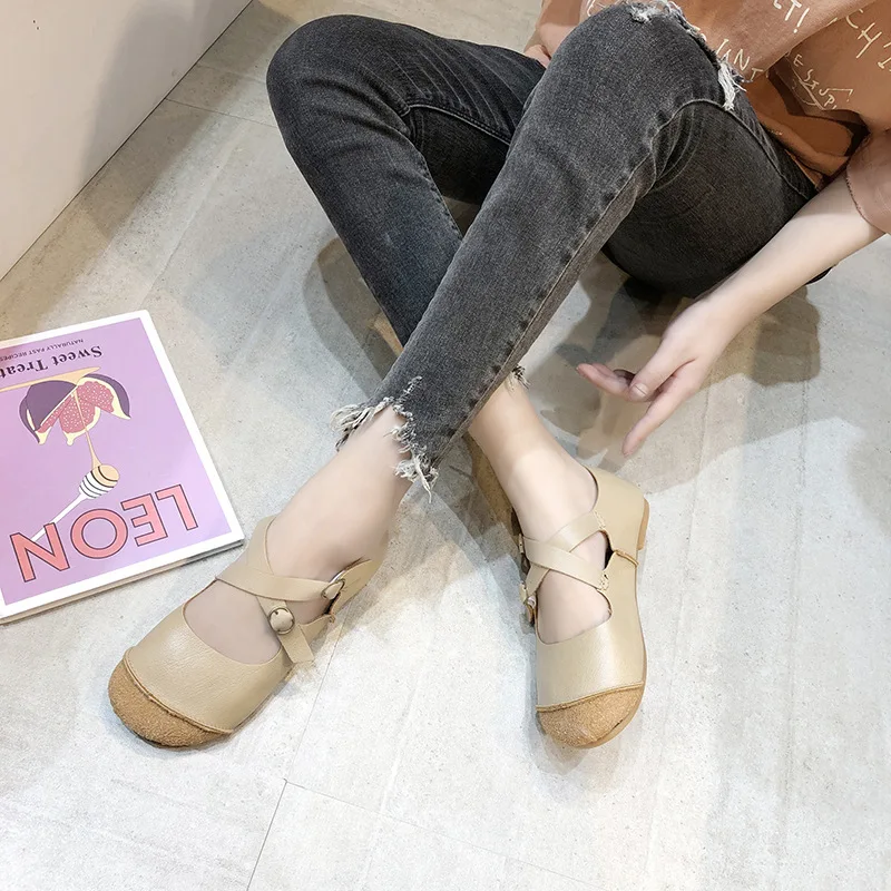 2018 новые корейские Ретро-бабушкины туфли с квадратным носком удобные тонкие