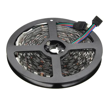 

CLAITE 5M 72W Black PCB SMD 5050 Non-Waterproof RGB 300LED Strip Light Lamp For Background Decor Lighting DC 12V Flexible Ribbon