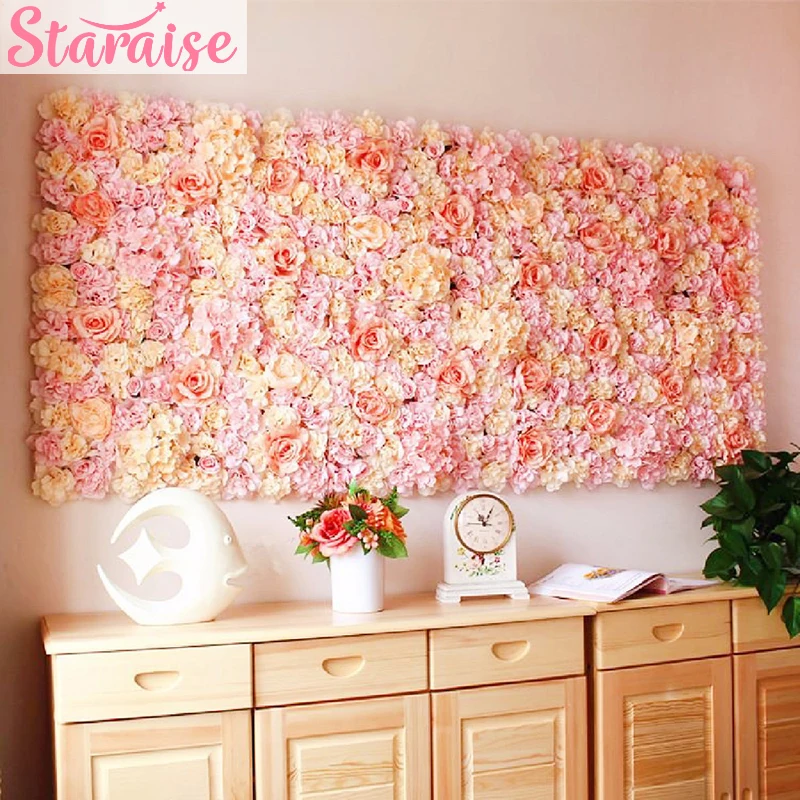 

Staraise 40x60cm Champagne Silk Rose Flower Artificial Flower Wedding Decoration Flower Wall Romantic Wedding Backdrop Decor