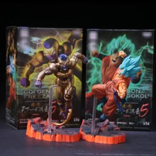 2 шт./лот Dragon Ball Z Golden Frieza Фриза морозильник VS Гоку фигурку модель игрушки ПВХ коллективных кукла