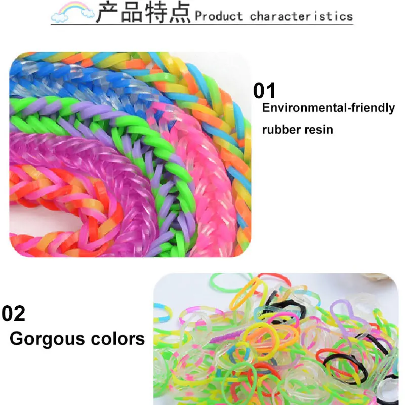 Rubber Band Bracelet Kit For Kids Refill Loom Set Modern Style Making Kit