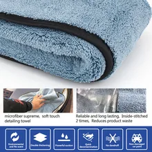 Микрофибра супер толстый плюшевое полотенце для мойки авто двухслойная Чистка 45*38 см