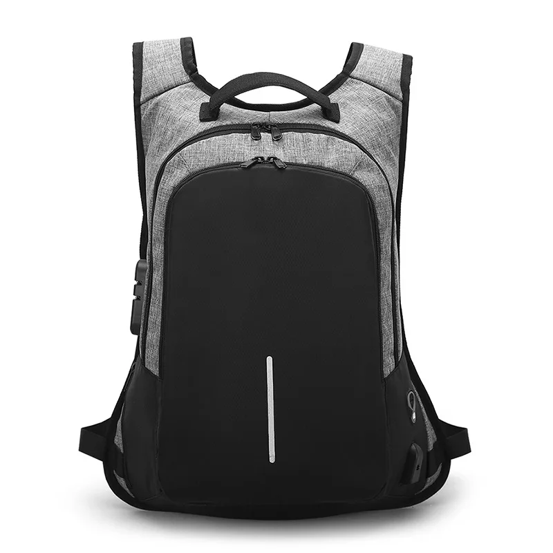 15 дюймов рюкзак для ноутбука зарядка через usb Анти-кражи рюкзак Для мужчин путешествия рюкзак Водонепроницаемый школьная сумка Mochila - Цвет: gray