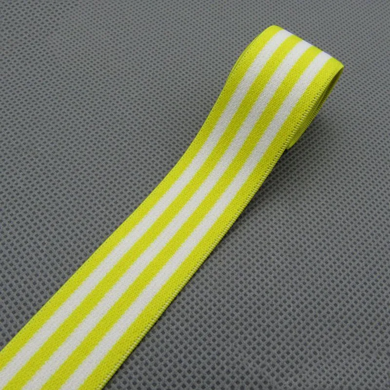 Yellow 9 ярдов 25 мм нейлоновая полосатая эластичная тесьма для шитья растягивающаяся резинка брюки DIY Пояс подол манжеты эластичная тесьма KY800 - Цвет: Yellow