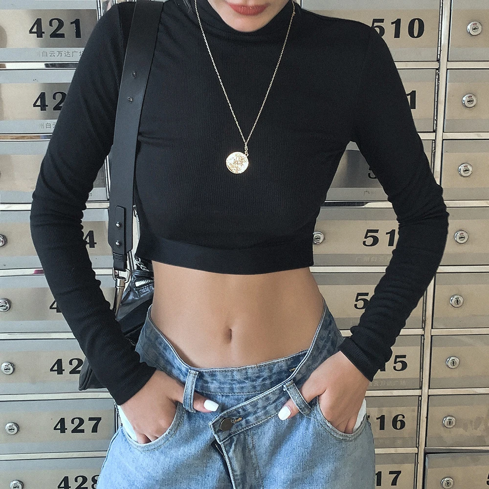 Сексуальная Женская футболка осень весна Blusa Mujer топы женские футболки с открытой