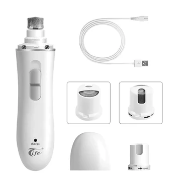

USB Rechargeable Pet Claw Nail Trimmer Electric Pet Nail Grinder (White)