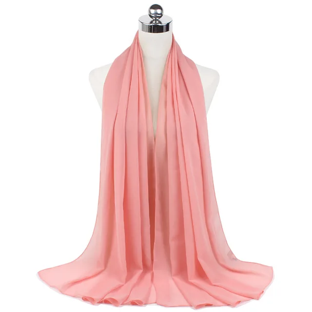High Quality Good Stitching Stitch Plain Premium Heavy Chiffon Hijab Scarf Malaysian Women's Scarves Hijabs Long Shawl Shawls 33