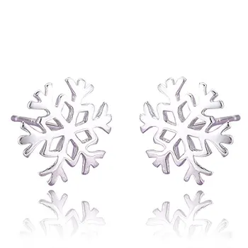 

New Fashion Snowflake Stud Earrings for Women Cute Small Christmas Earrings Christmas Jewelry Brinco