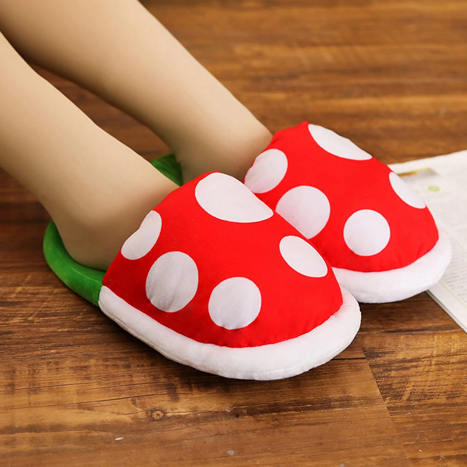 Piranha Plants Plush Funny Slippers Loafer With Pipe Pot Holder Funny Christmas Gifts For Women Mens Teens