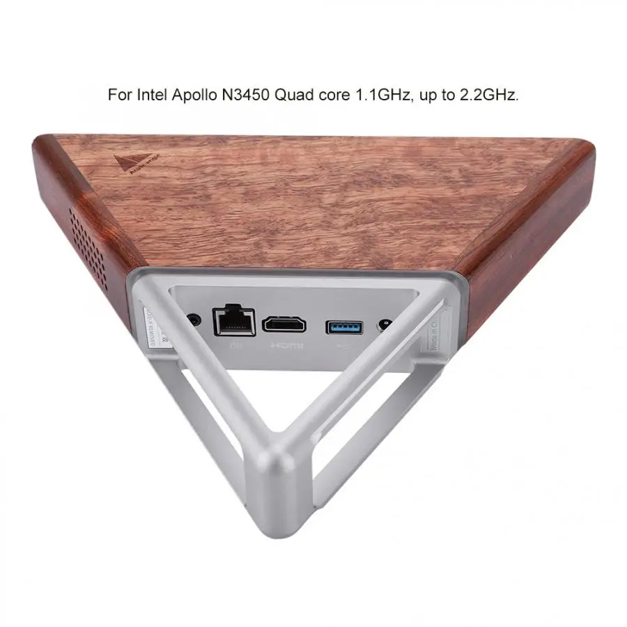 Треугольный мини ПК с острым углом треугольный N3450Quad Core 8 ГБ ОЗУ 64 + 128 Гб SSD 100 240 В
