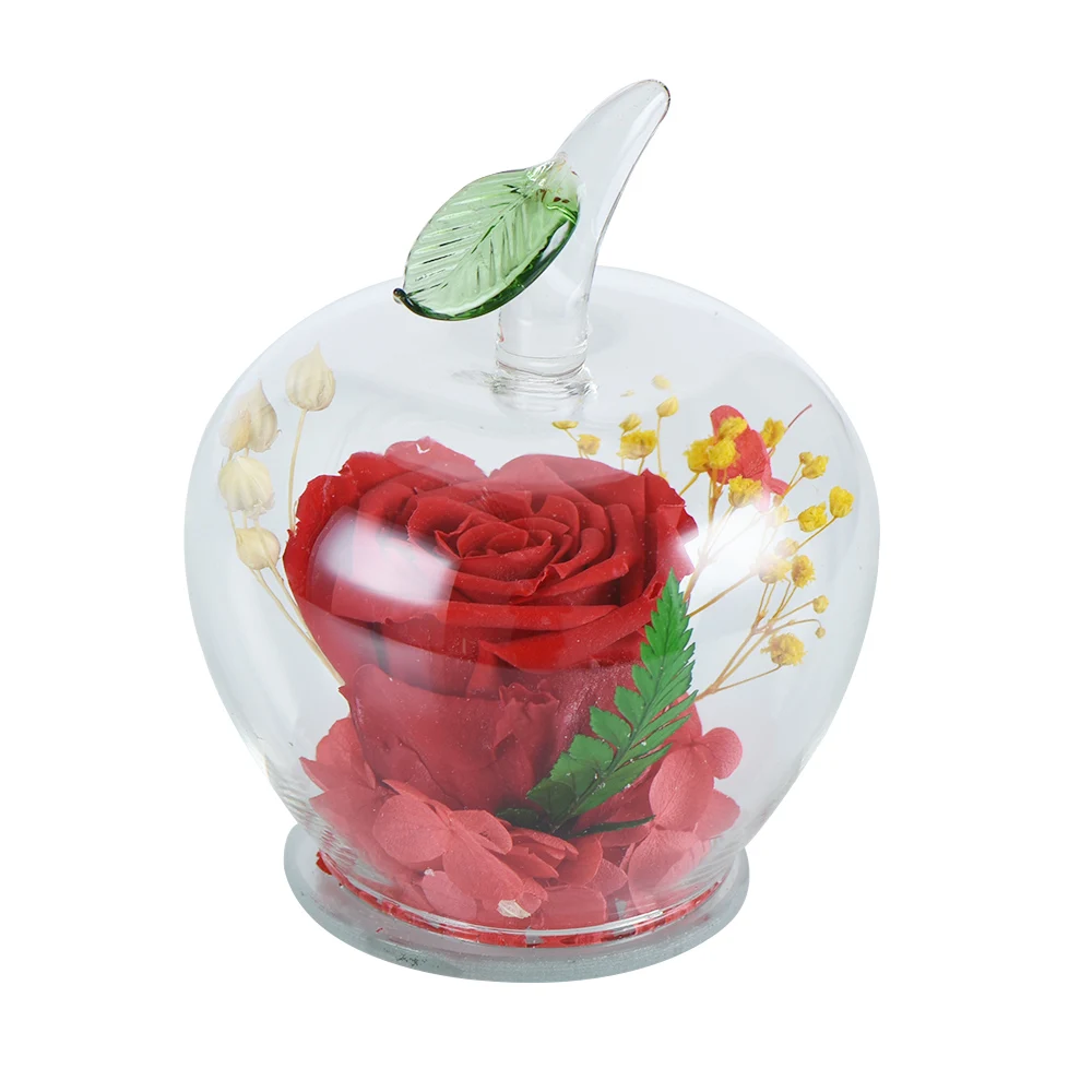 2020-Dropshipping-Preserved-Rose-Artificial-Immortal-Flowers-In-Apple-shaped-Glass-Dome-Christmas-Valentine-s-Day (1)