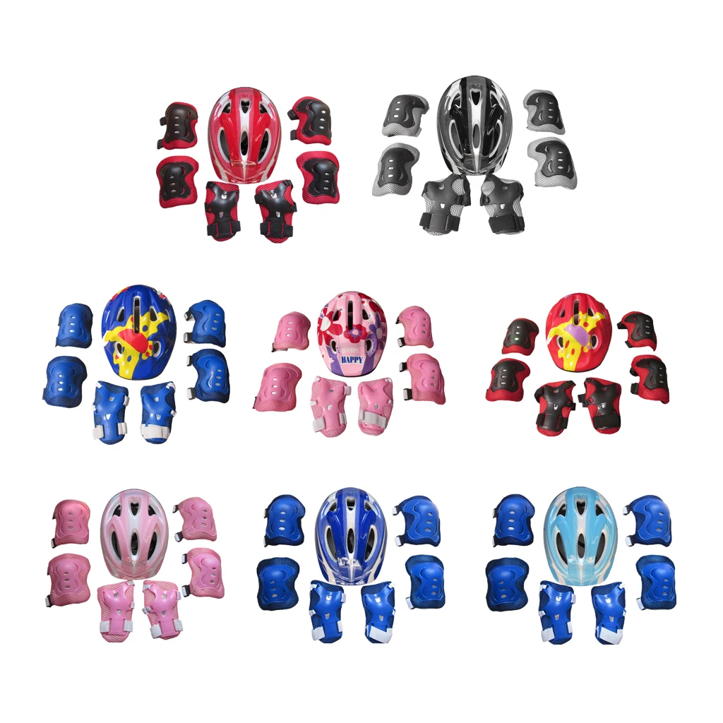 Kids Helmet Toddler Sports Protective Gear Set - Knee Pads, Elbow Pads, Wrist Pads for Roller Bicycle BMX Bike Skateboard